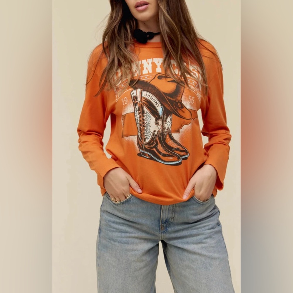 Daydreamer Johnny Cash Boots & Hat Long Sleeve Crew